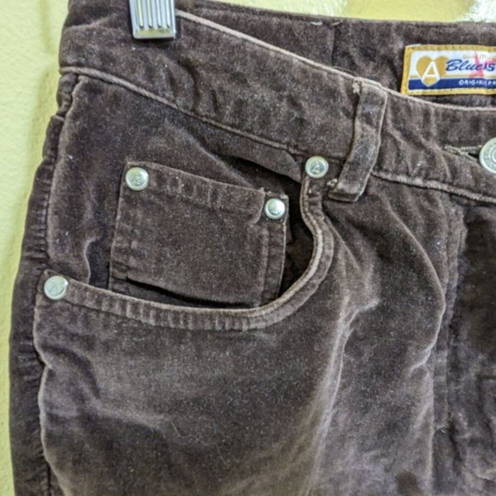 Brown Crushed Velvet Velour Straight Leg‎ Pants Sz 5/6 - Picture 2 of 7